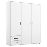 OMARA S KLASIČNIMI VRATI, bela  - siva/bela, Moderno, umetna masa/leseni material (140/194/53cm) - Modern Living