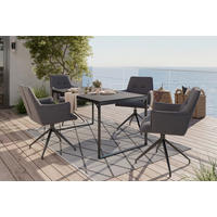 GARTENSTUHL Eisen Grau, Dunkelgrau  - Dunkelgrau/Grau, MODERN, Textil/Metall (58/87/64cm) - Ambia Garden