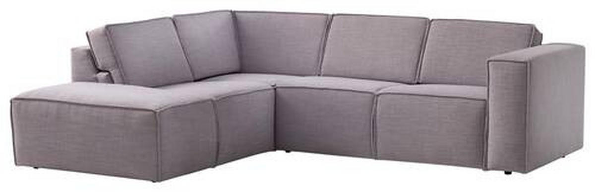 ECKSOFA in Struktur Grau  - Schwarz/Grau, Modern, Kunststoff/Textil (220/275cm) - Trendmanufaktur