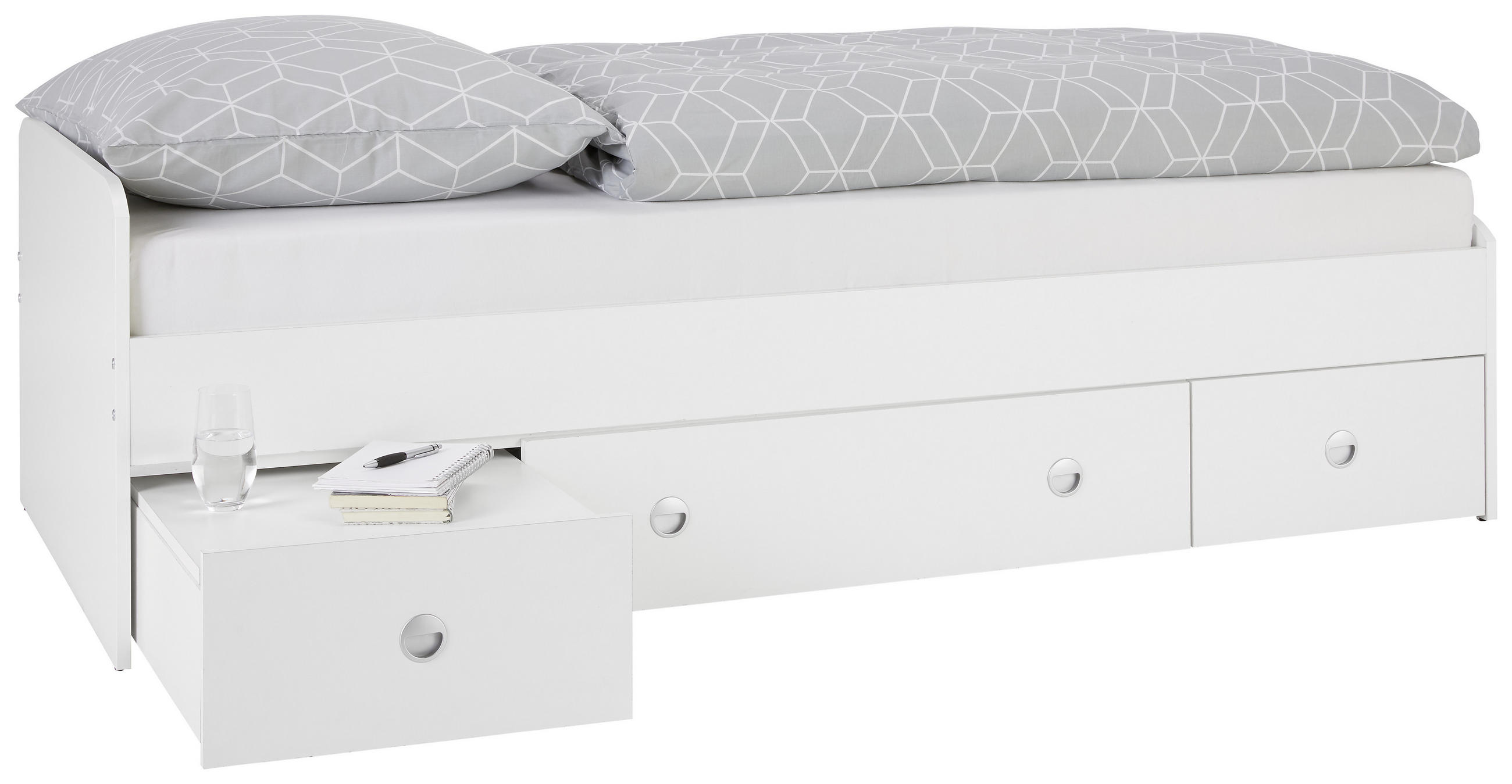 KREVET   90/200 cm   bijela  - bijela/crna, Konvencionalno, drvni materijal/plastika (90/200cm) - Ti'me