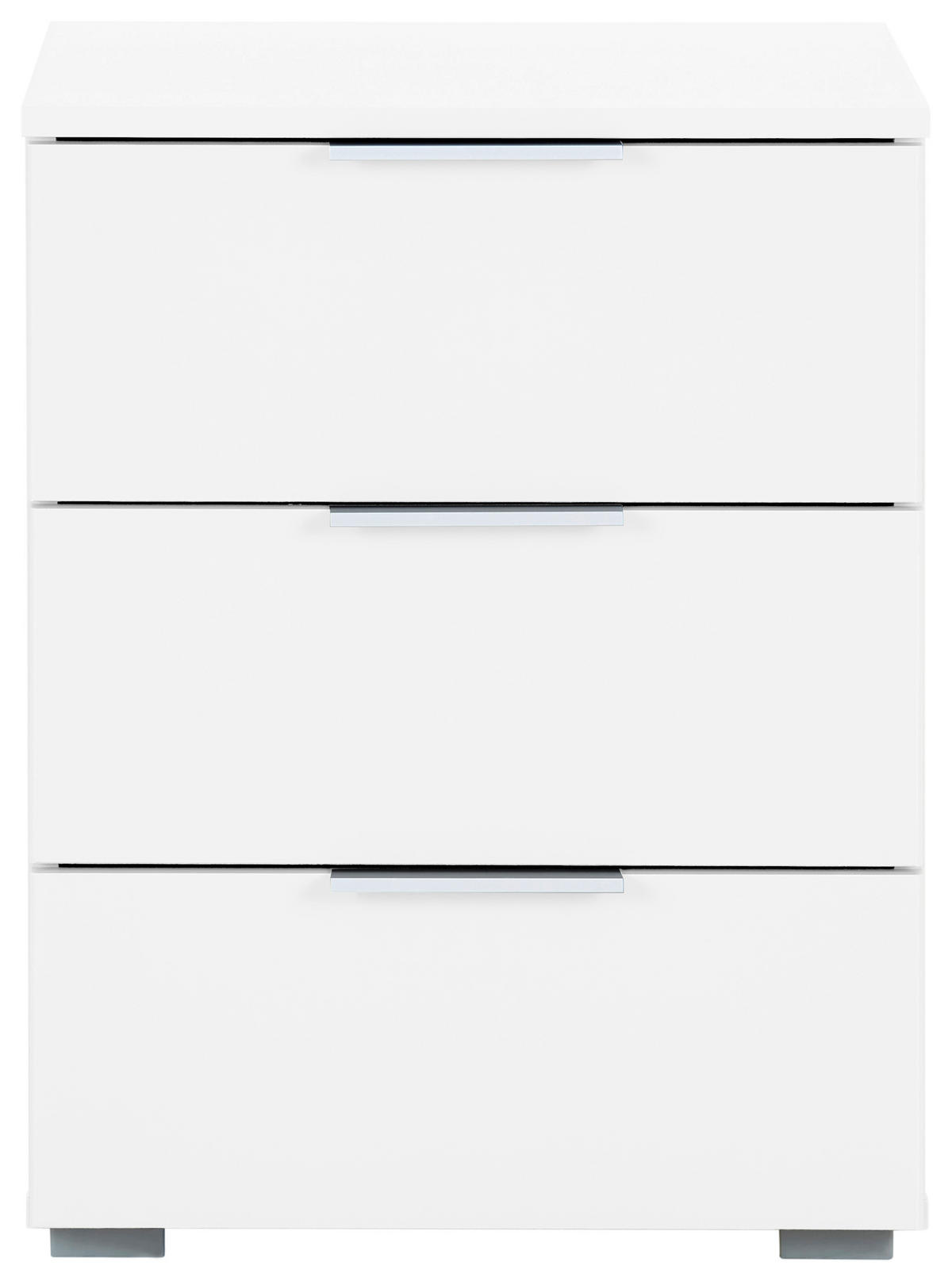 NACHTKÄSTCHEN  in Weiss  - Weiss/Alufarben, Modern, Holzwerkstoff (47/62/42cm) - Rauch Möbel