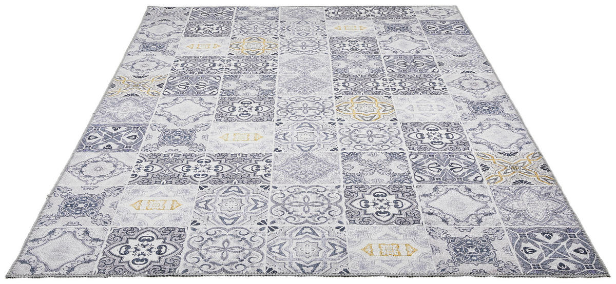 PLOCHO TKANÝ KOBEREC, 140/200 cm žltá, sivá - žltá/sivá, Trend, textil (140/200cm) - Novel