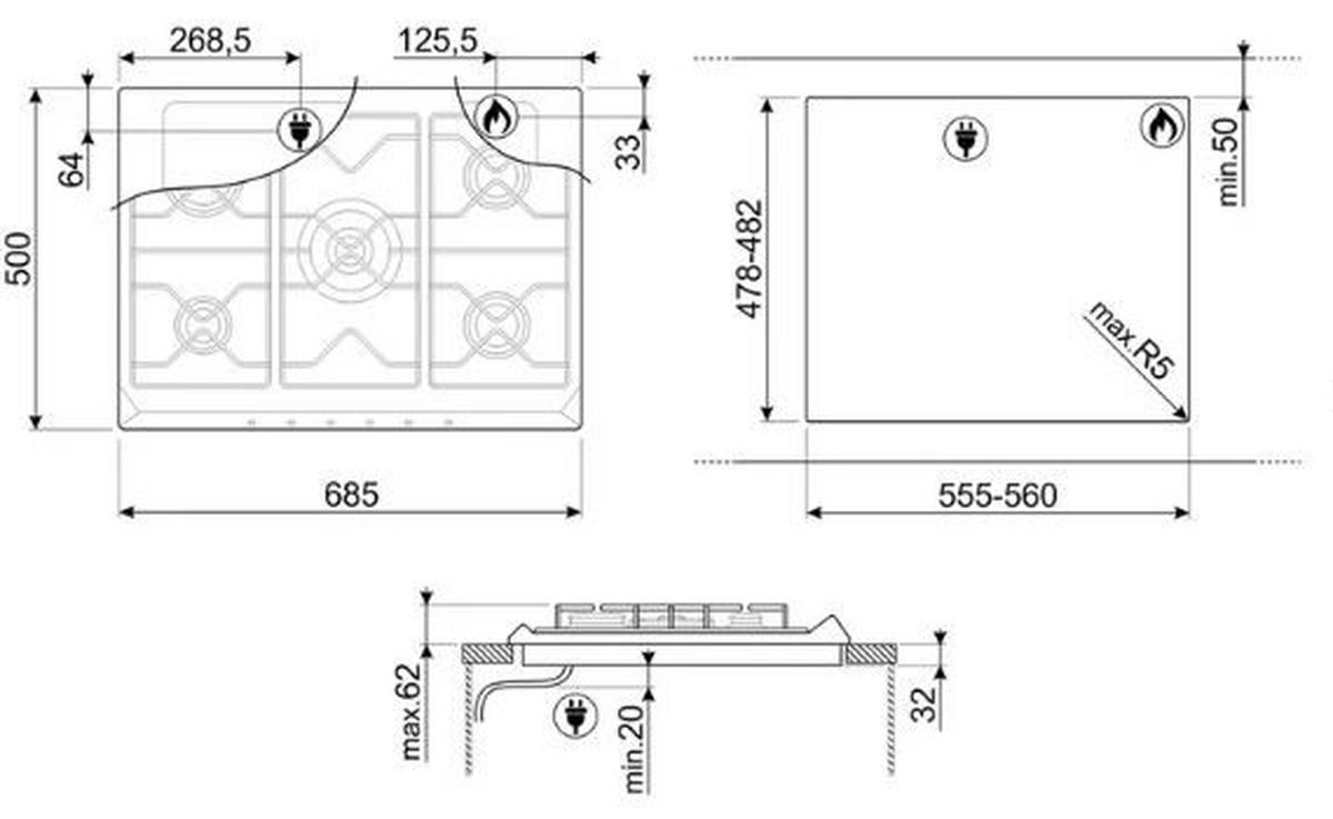 GÁZFŐZŐLAP - (68,5/3,2/50cm)