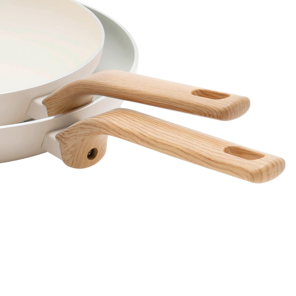 KOCHTOPFSET Essence 5-teilig  - Tannenholzfarben/Creme, Basics, Glas/Kunststoff - GreenPan