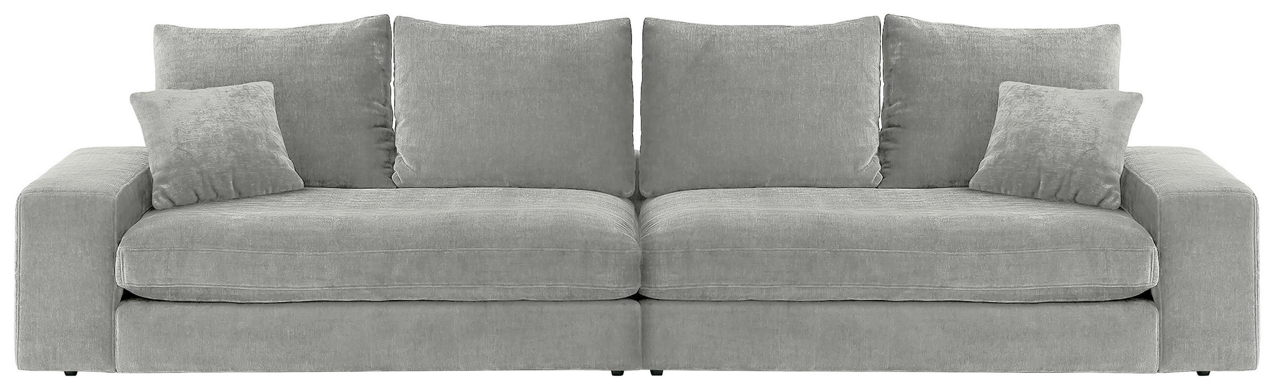 BIGSOFA Chenille Silberfarben  - Silberfarben/Schwarz, MODERN, Kunststoff/Textil (273/67/125cm) - MID.YOU