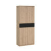 SCHUHSCHRANK Schwarz, Eichefarben  - Eichefarben/Schwarz, Design, Holzwerkstoff (80,4/191,7/40cm) - Livetastic