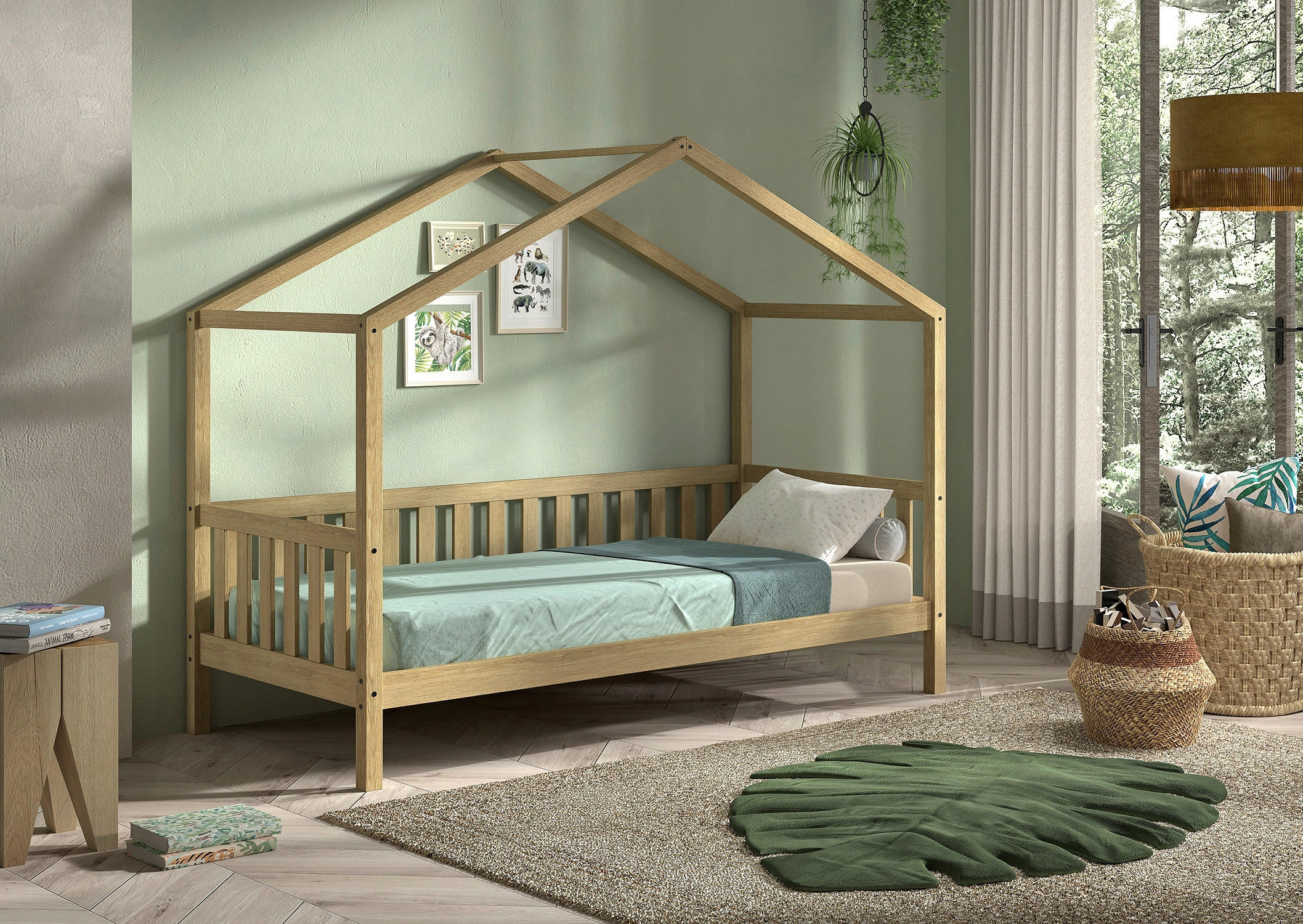HAUSBETT Rollrost 90/200 cm  - Naturfarben, MODERN, Holz (90/200cm) - Vipack