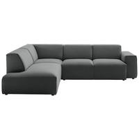 ECKSOFA in Cord Anthrazit  - Anthrazit/Schwarz, Design, Kunststoff/Textil (210/270cm) - Pure Home Lifestyle