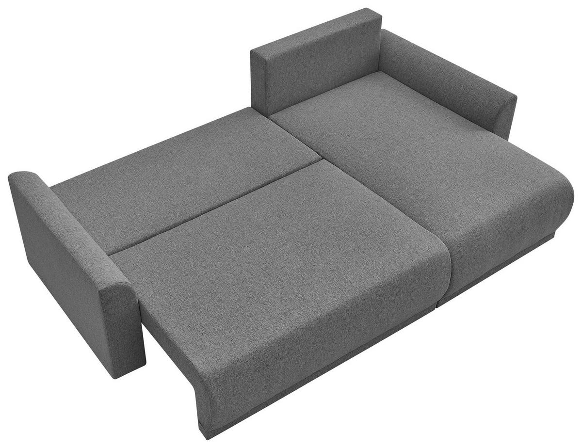 ECKSOFA KIMMY Grau Flachgewebe Zierkissen, Rückenkissen, Bettkasten  - Schwarz/Grau, Design, Kunststoff/Textil (233/146cm) - P & B