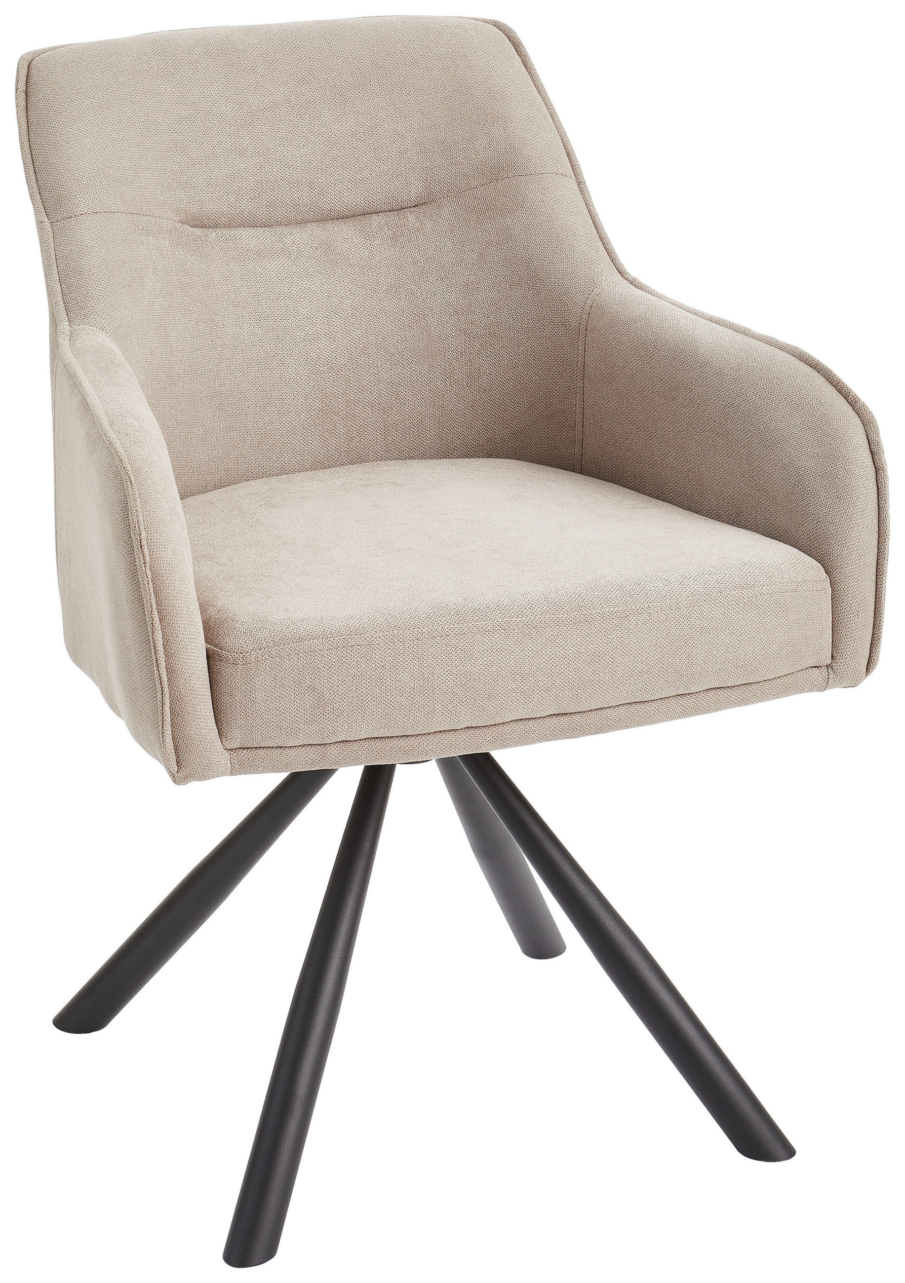 Scaun Cu Brațe din metal, textil, negru, taupe