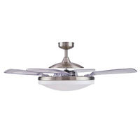 DECKENVENTILATOR Endure 122/41 cm   - Chromfarben/Transparent, Basics, Kunststoff/Metall (122/41cm) - P & B