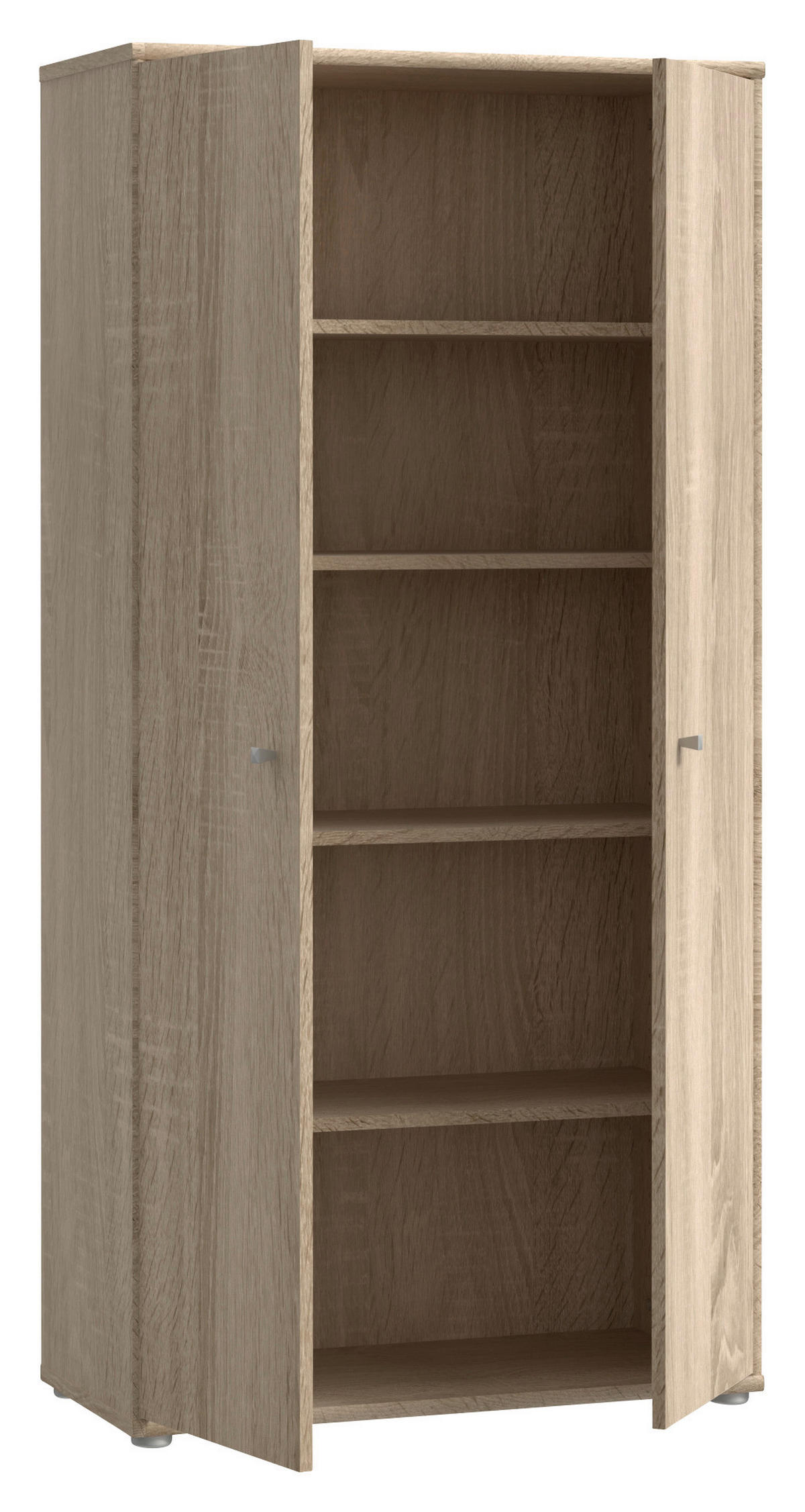 DREHTÜRENSCHRANK in Eichefarben  - Eichefarben/Alufarben, Design, Holzwerkstoff/Kunststoff (73,7/149,5/34,8cm)