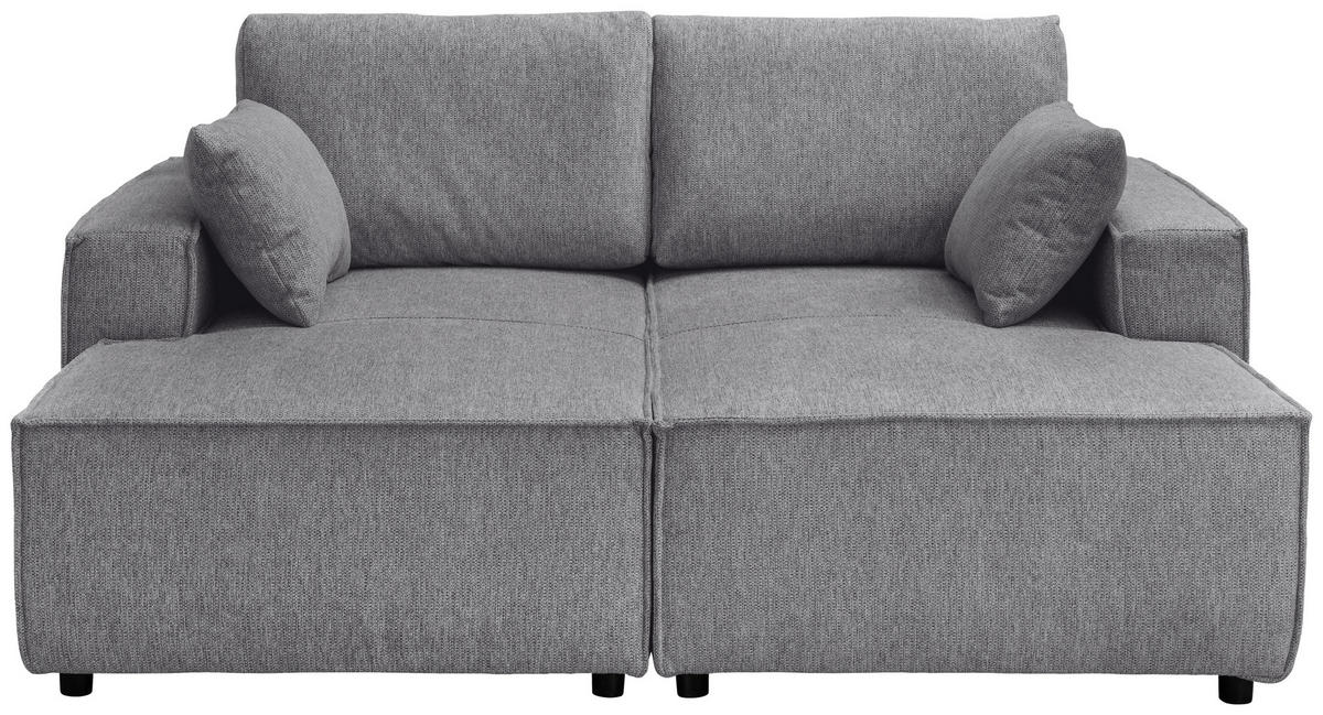 BIGSOFA Chenille Graubraun  - Graubraun/Schwarz, MODERN, Kunststoff/Textil (188/86/154cm) - Livetastic