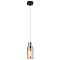 HÄNGELEUCHTE 10/120 cm    - Schwarz, Basics, Glas/Metall (10/120cm) - Globo