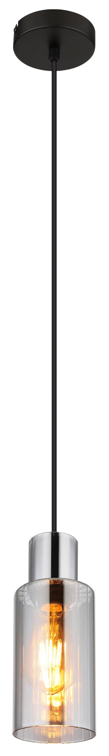 HÄNGELEUCHTE 10/120 cm    - Schwarz, Basics, Glas/Metall (10/120cm) - Globo