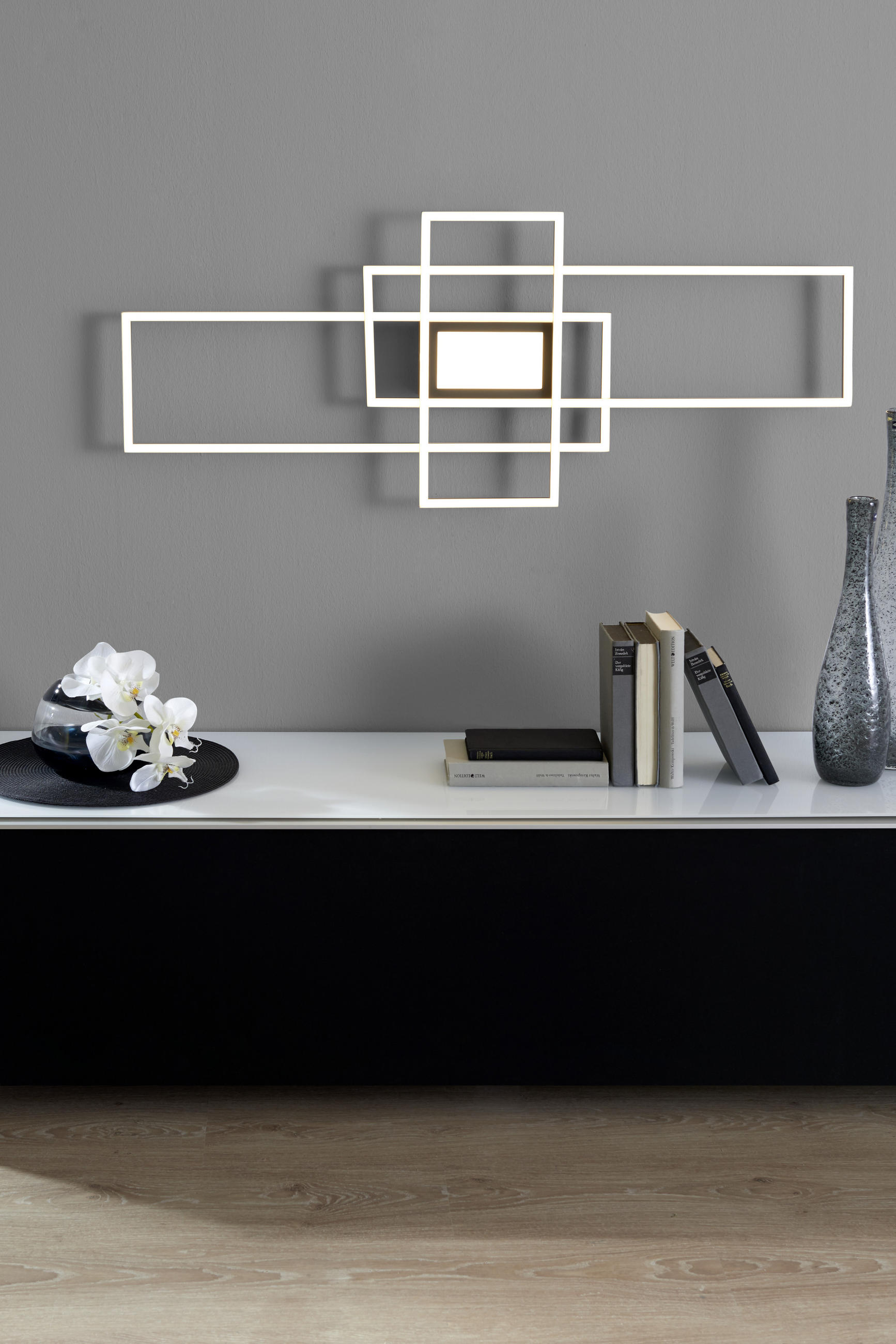 LED-DECKENLEUCHTE Irvine 105/42/6,5 cm   - Anthrazit/Weiß, Trend, Kunststoff/Metall (105/42/6,5cm) - Novel