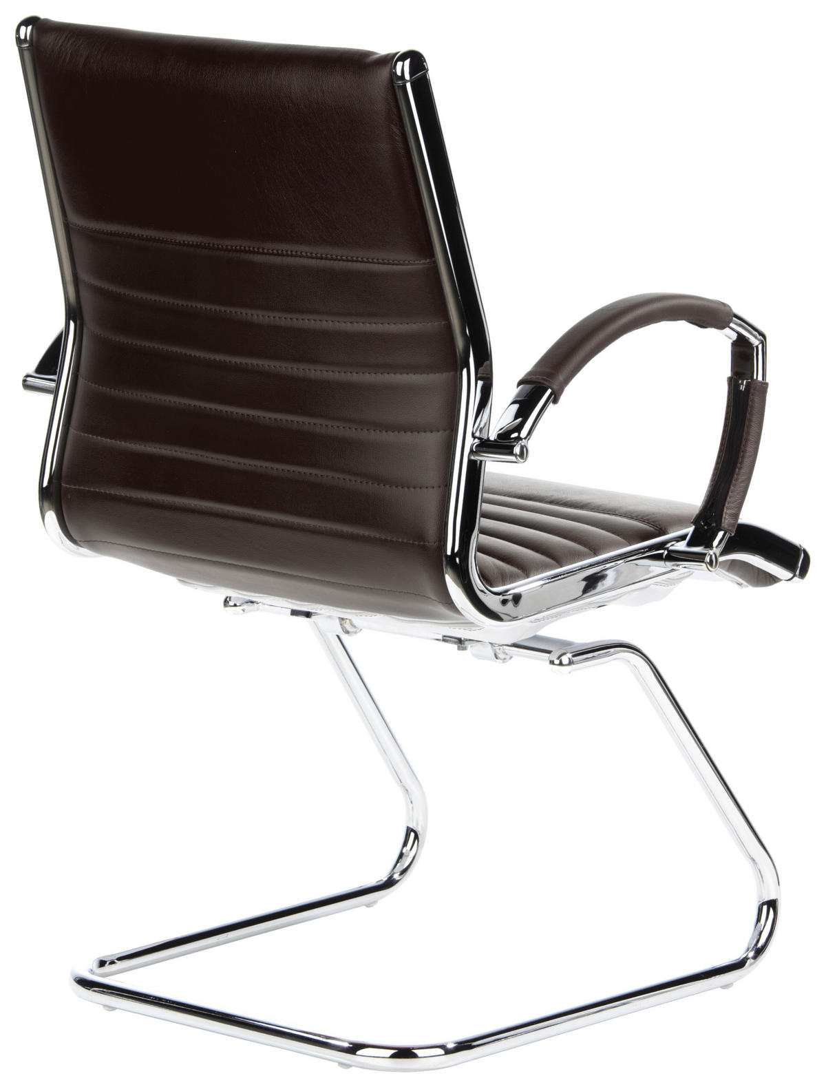 KONFERENČNI STOL tekstil, usnje barve kroma, temno rjava  - barve kroma/temno rjava, Moderno, kovina/tekstil (62/94/46cm) - MID.YOU