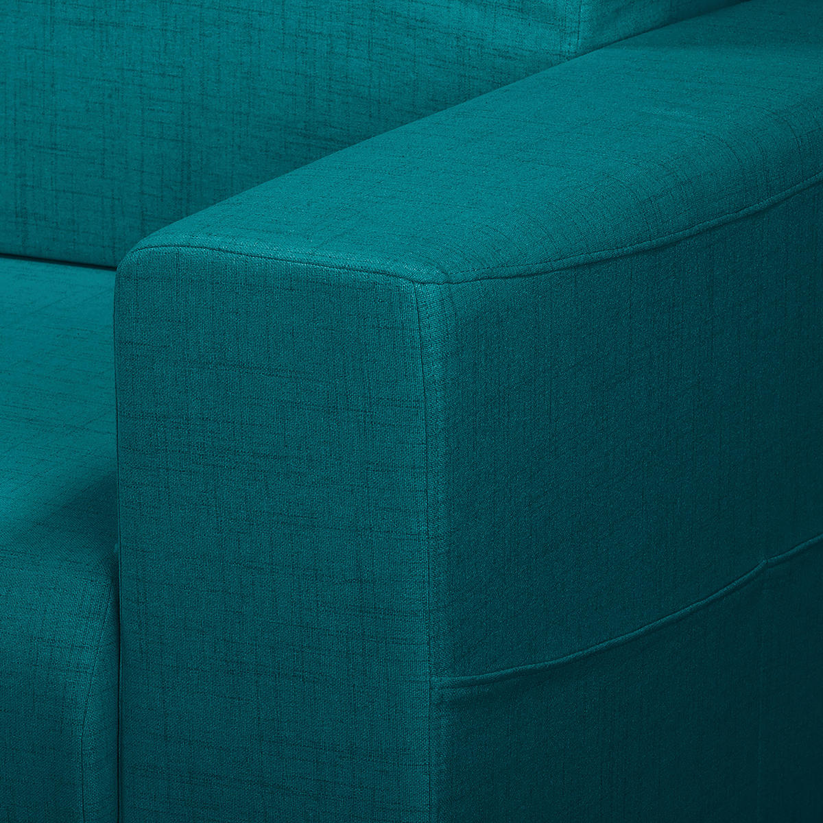 ECKSOFA in Textilgeflecht Petrol  - Wengefarben/Petrol, Design, Holz/Textil (257/174cm) - Livetastic