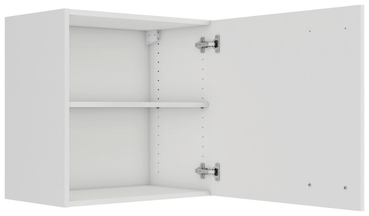 KÜCHENOBERSCHRANK 60/57,6/34,6 cm  in Weiß  - Alufarben/Weiß, Basics, Holzwerkstoff/Metall (60/57,6/34,6cm) - Optifit