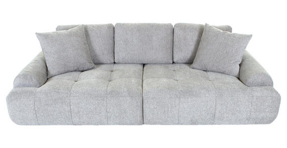BIGSOFA Flachgewebe Grau  - Schwarz/Grau, KONVENTIONELL, Kunststoff/Textil (276/95/130cm) - Carryhome