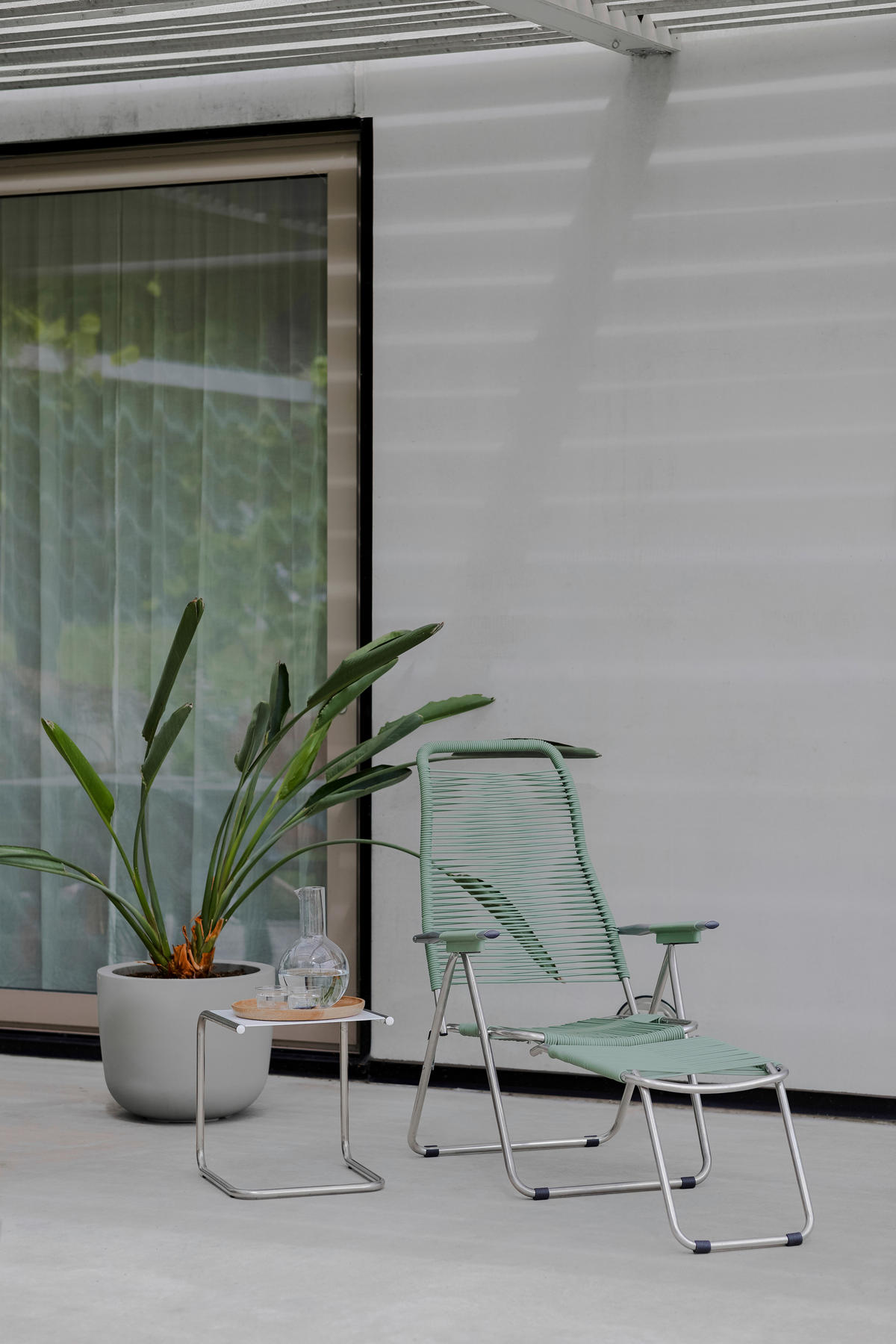 GARTEN-RELAXSESSEL 60/110/48 cm  - Edelstahlfarben/Salbeigrün, Design, Kunststoff/Metall (60/110/48cm) - Jan Kurtz