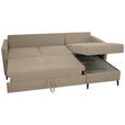 ECKSOFA in Chenille Graubraun  - Graubraun/Schwarz, KONVENTIONELL, Holz/Textil (159/221cm) - Carryhome