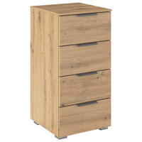 NACHTSCHRANK 40/81/42 cm  - Alufarben/Eiche Artisan, MODERN, Holzwerkstoff (40/81/42cm) - Rauch Möbel