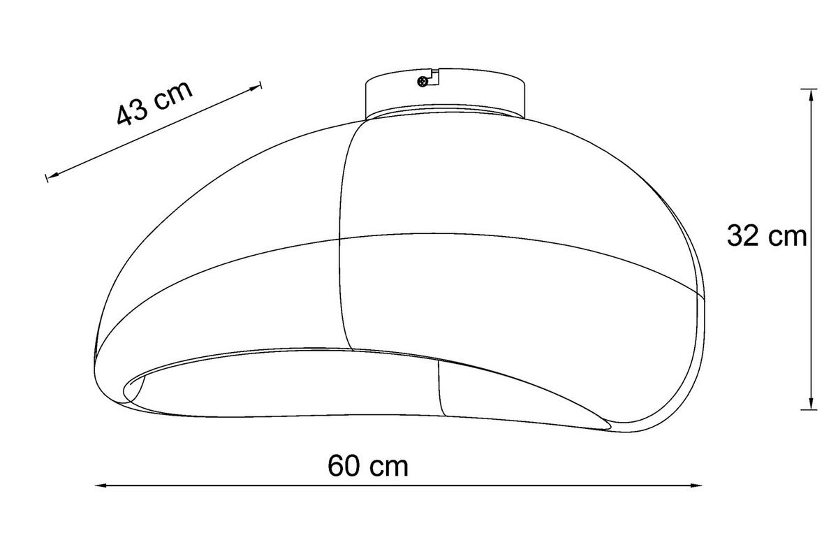 DECKENLEUCHTE 60/43/32 cm   - Weiß, Design, Kunststoff/Metall (60/43/32cm) - Collet's Monde