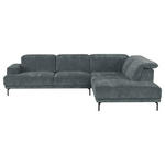 ECKSOFA Grau Chenille Kopfteilverstellung, Sitztiefenverstellung  - Schwarz/Grau, Design, Textil/Metall (307/243cm) - Xora