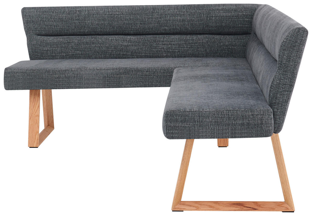 KLUPA KUTNA  boje hrasta, tamno siva  drvo, metal, tekstil      - boje hrasta/tamno siva, Moderno, drvo/metal (162-204/82/61cm) - Livetastic