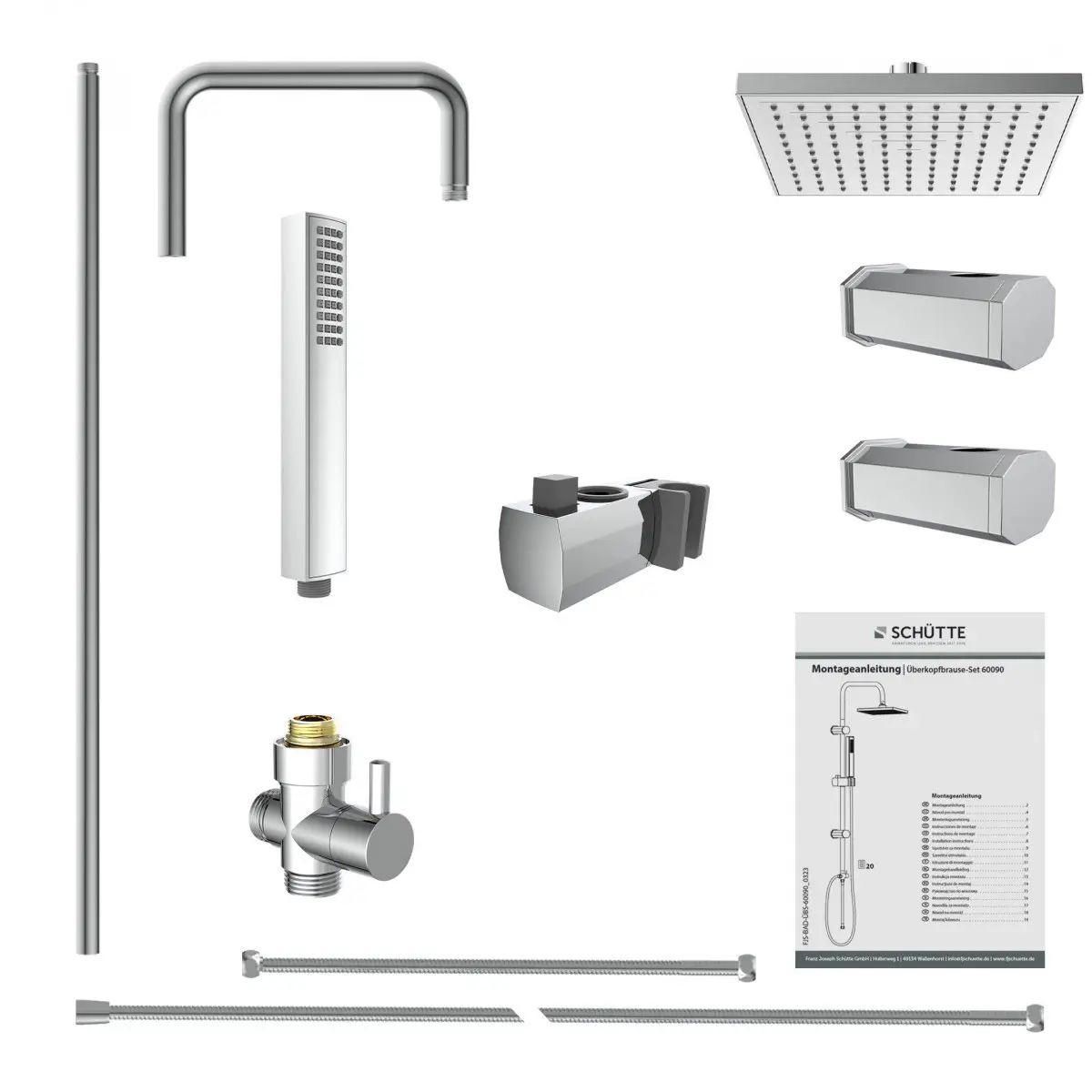 Brauseset  - Chromfarben, Kunststoff/Metall (20,0/99,0/34,0cm) - Schütte