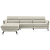 ECKSOFA in Chenille Creme  187/299 cm  - Creme/Schwarz, Design, Textil/Metall (187/299cm) - Schöner Wohnen