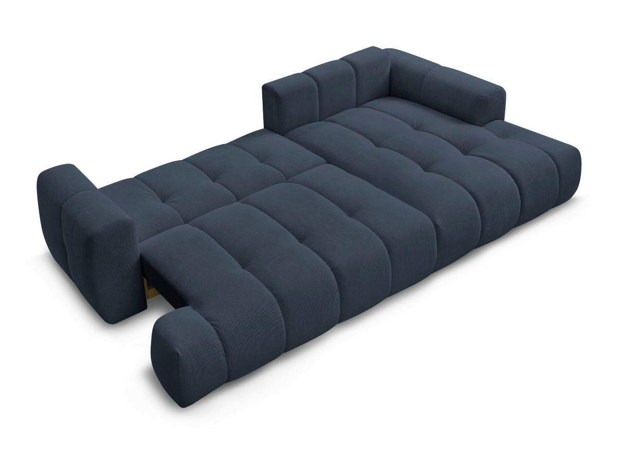 ECKSCHLAFSOFA FUJI Leinenoptik Dunkelblau  inkl.  - Schwarz/Dunkelblau, MODERN, Kunststoff/Textil (292/160cm)