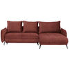 ECKSOFA in Flachgewebe Rostfarben   - Rostfarben/Schwarz, LIFESTYLE, Textil/Metall (273/180cm) - Hom`in