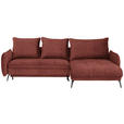 ECKSOFA in Flachgewebe Rostfarben  - Rostfarben/Schwarz, LIFESTYLE, Textil/Metall (273/180cm) - Hom`in