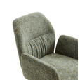 ARMLEHNSTUHL  Sitzfläche 360° drehbar, automatische Rückholfunktion Leinenoptik  - Schwarz/Grün, Design, Textil/Metall (62/89/63cm) - Dieter Knoll