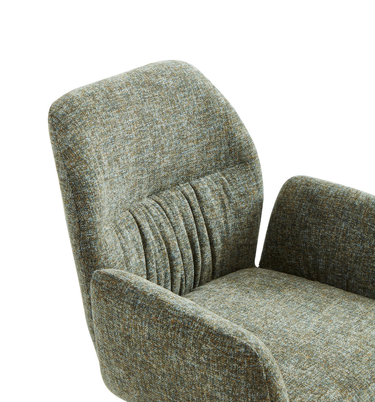 ARMLEHNSTUHL  Sitzfläche 360° drehbar, automatische Rückholfunktion Leinenoptik  - Schwarz/Grün, Design, Textil/Metall (62/89/63cm) - Dieter Knoll