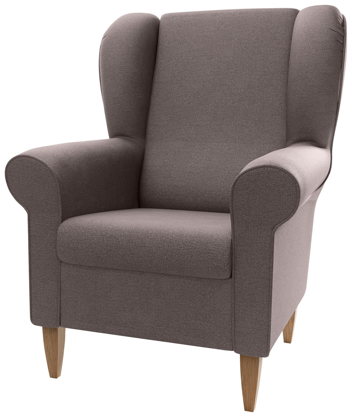 OHRENSESSEL Struktur Braun  - Naturfarben/Braun, Konventionell, Holz/Textil (80/102/86cm) - Livetastic