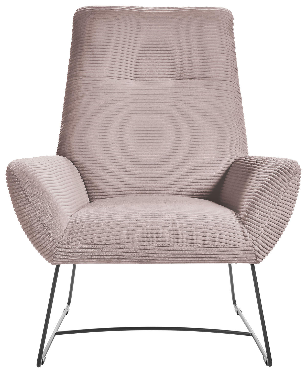 SESSEL in Cord Rosa  - Schwarz/Rosa, Design, Textil/Metall (82/102/81cm) - Hom`in