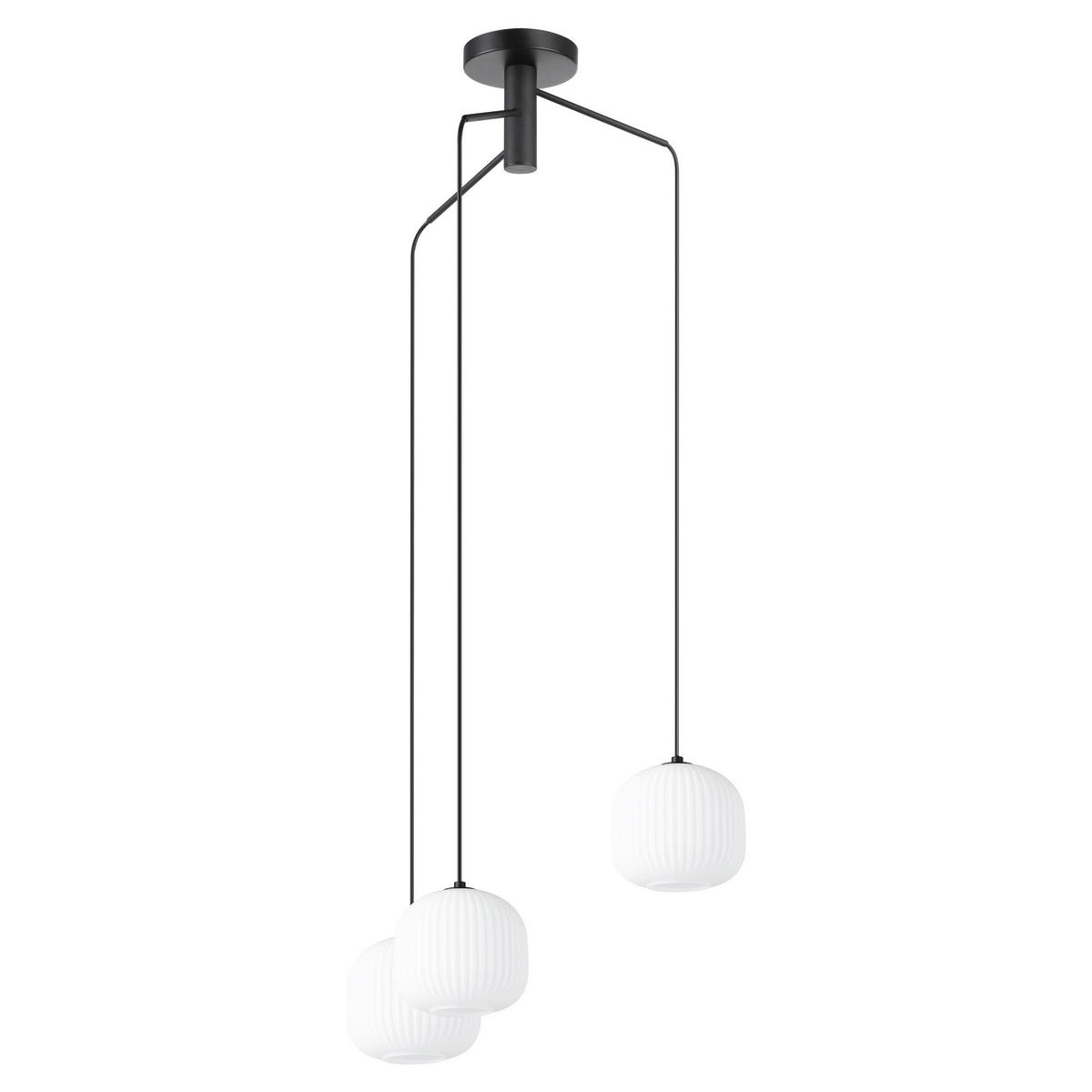 HÄNGLAMPA MANTUNALLE 62/110 cm  - vit/svart, Design, metall/glas (62/110cm) - Eglo