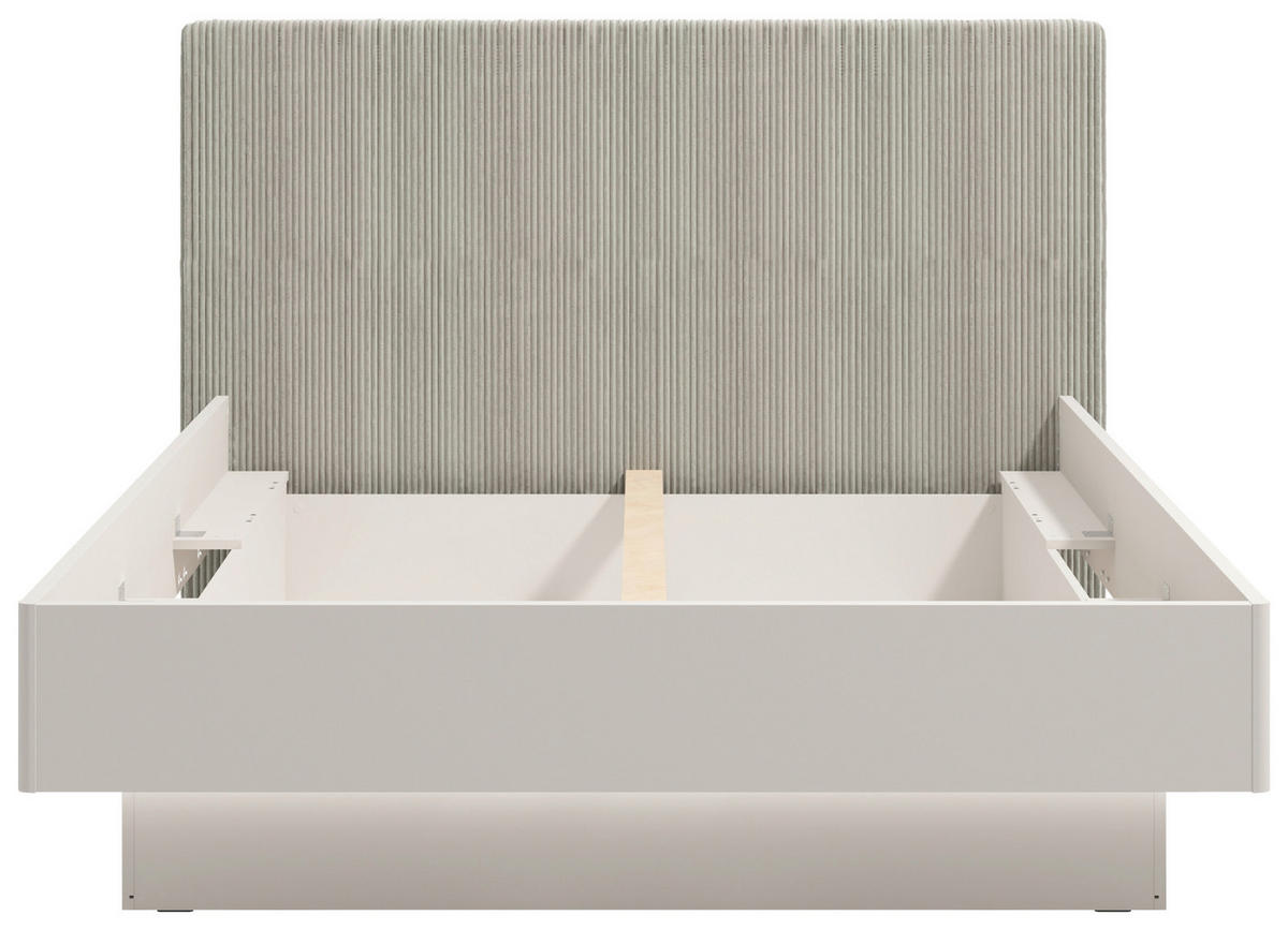 POSTEL, 180/200 cm, světle šedá, kašmírová - kašmírová/světle šedá, Konvenční, kompozitní dřevo/textil (180/200cm) - Xora