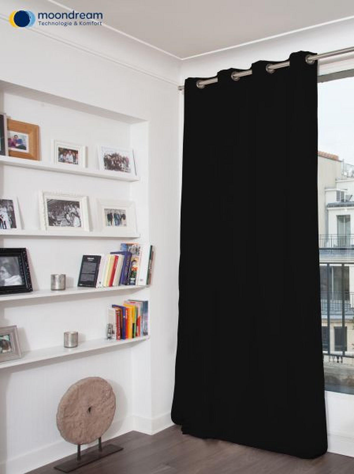WÄRMESCHUTZVORHANG Verdunkelung  - Schwarz, Design, Textil (145/260cm)