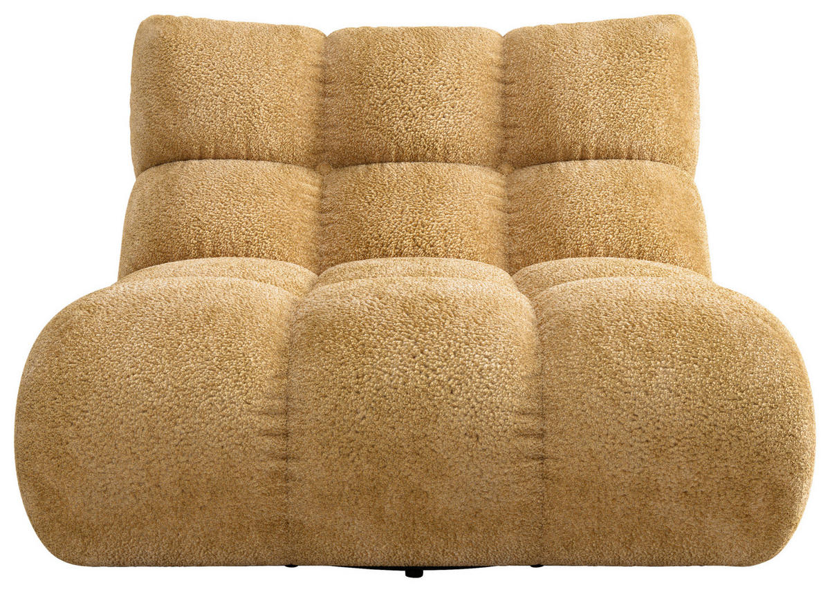 1,5-SITZER Chenille Goldfarben  - Goldfarben/Schwarz, MODERN, Holz/Textil (112/85/108cm) - Pure Home Lifestyle