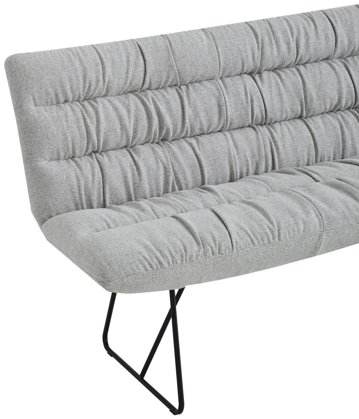SITZBANK 182/88/66 cm Leinenoptik Schwarz, Hellgrau  - Hellgrau/Schwarz, Design, Textil/Metall (182/88/66cm) - Dieter Knoll