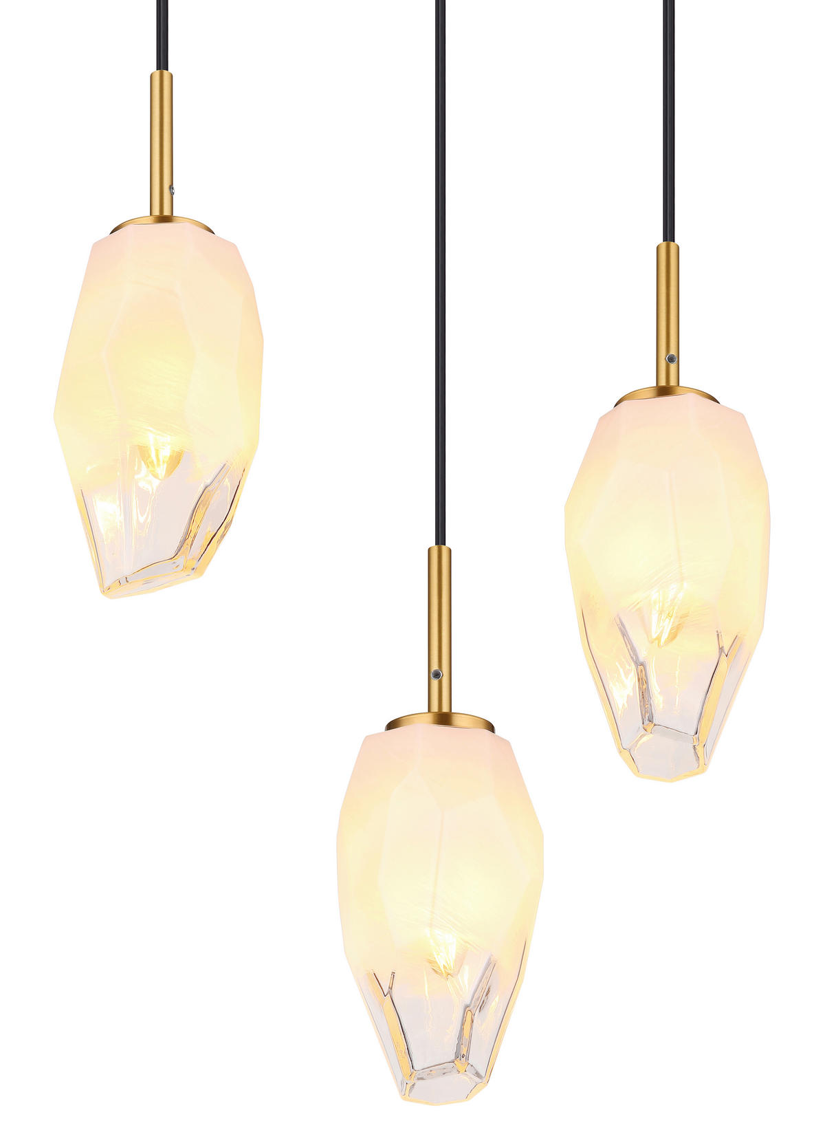 HÄNGELEUCHTE 72/24/120 cm    - Klar/Messingfarben, Konventionell, Glas/Metall (72/24/120cm) - Globo