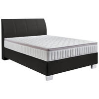 BOXSPRINGBETT 140/200 cm  in Schwarz  - Chromfarben/Schwarz, Konventionell, Kunststoff/Textil (140/200cm) - Hom`in