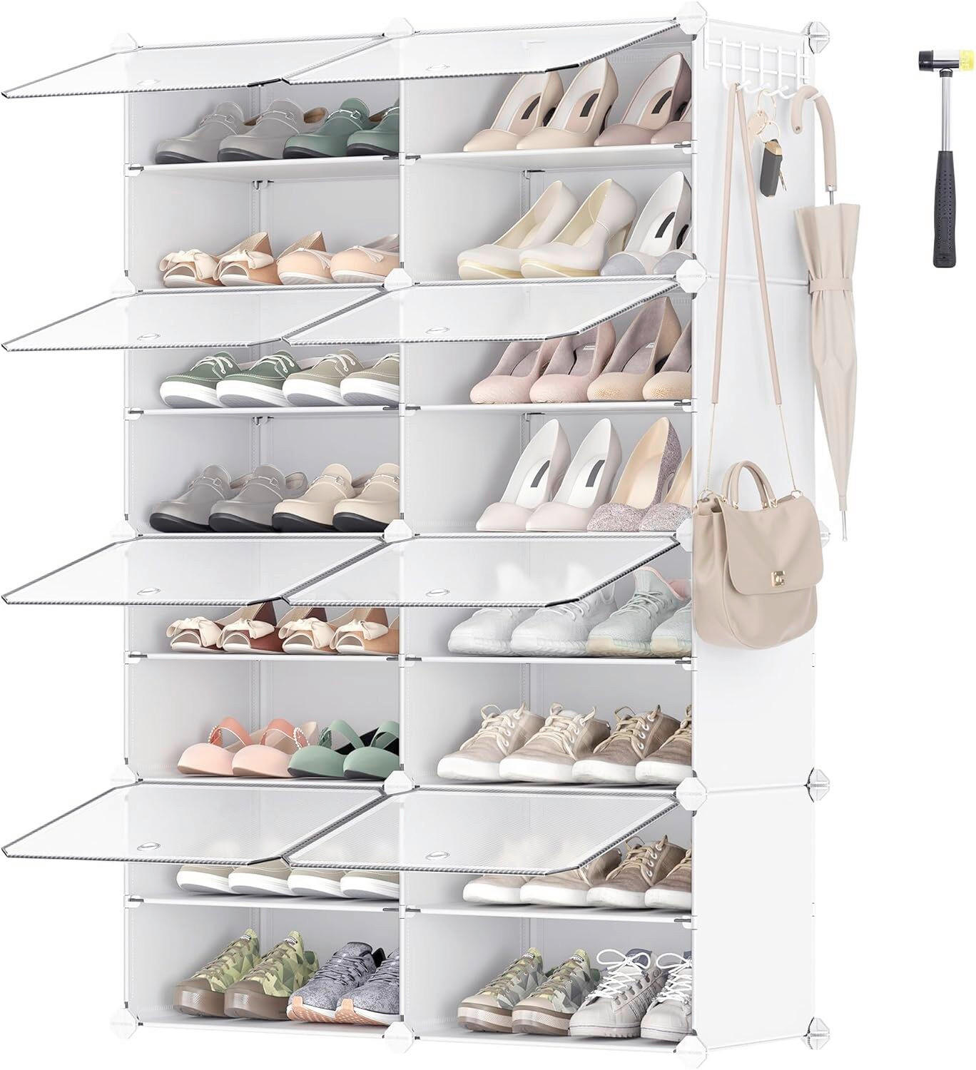 SCHUHREGAL 83/125/32 cm  - Weiß, Basics, Kunststoff/Metall (83/125/32cm)