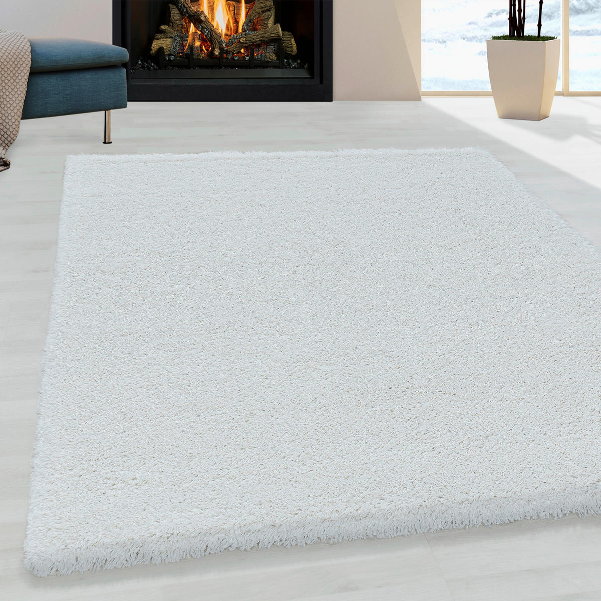 KOBEREC S VYSOKÝM VLASEM, 80/150 cm, bílá - bílá, Basics, textil (80/150cm) - Novel