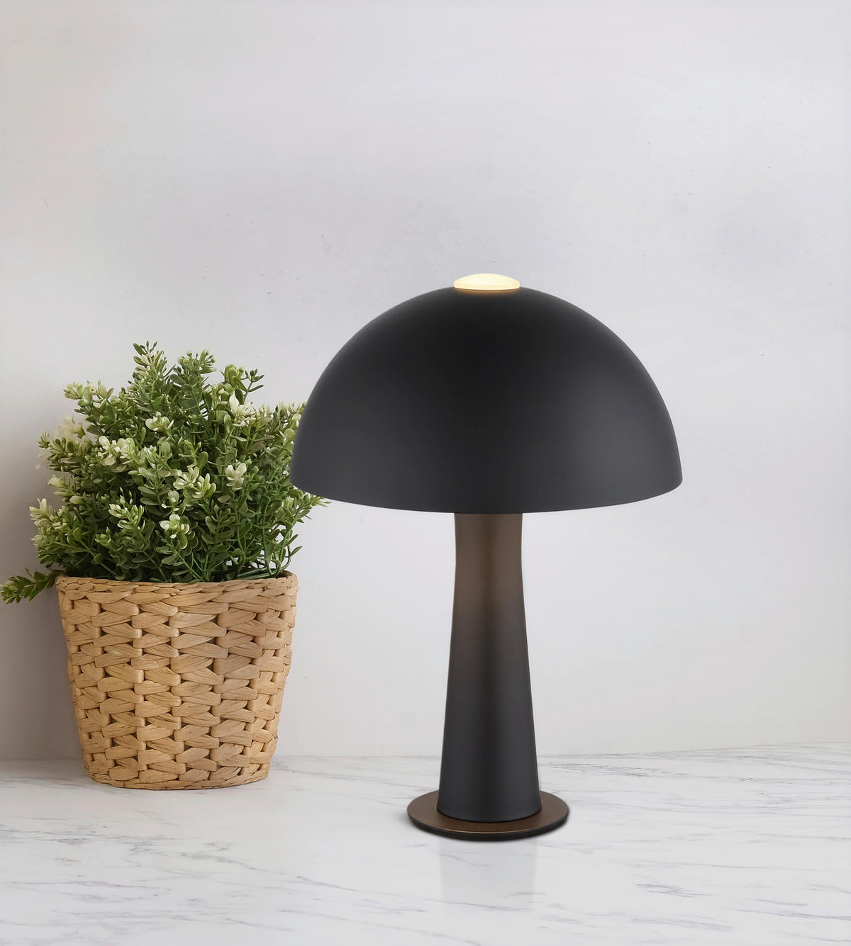 TISCHLEUCHTE Julia 20/28,5 cm  - Schwarz, Design, Kunststoff/Metall (20/28,5cm) - Globo