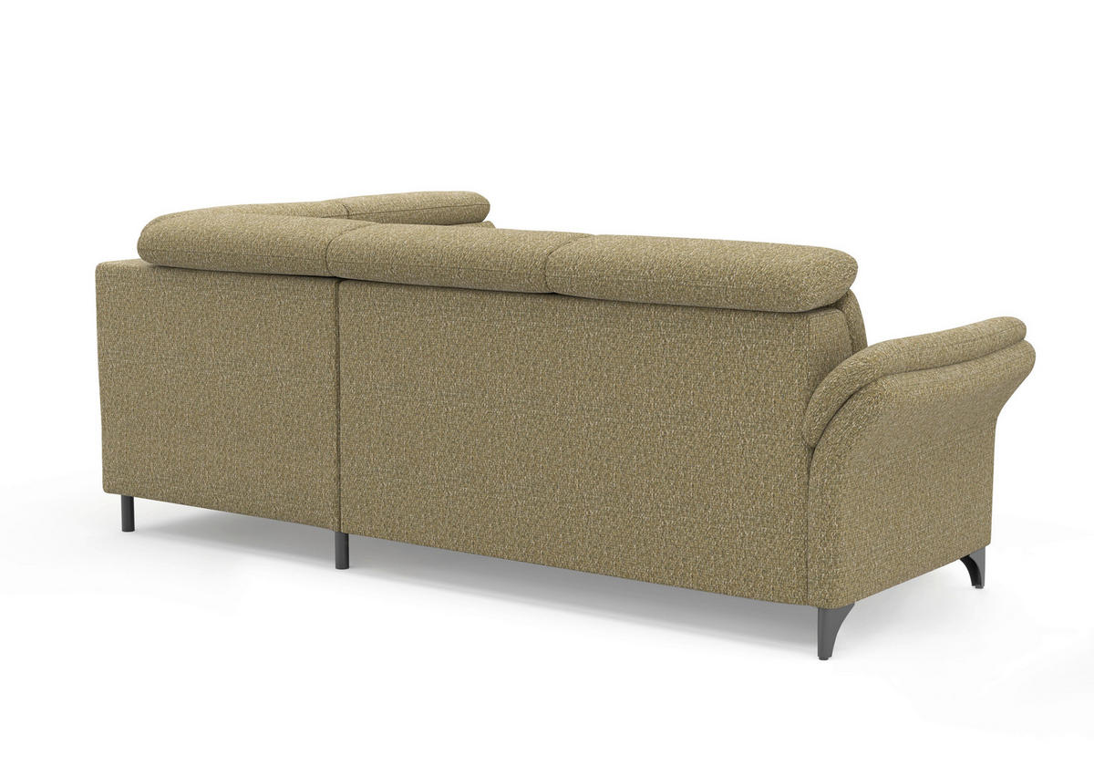 ECKSOFA Chenille Olivgrün  - Schwarz/Olivgrün, Konventionell, Textil/Metall (247/193cm) - Sit & More